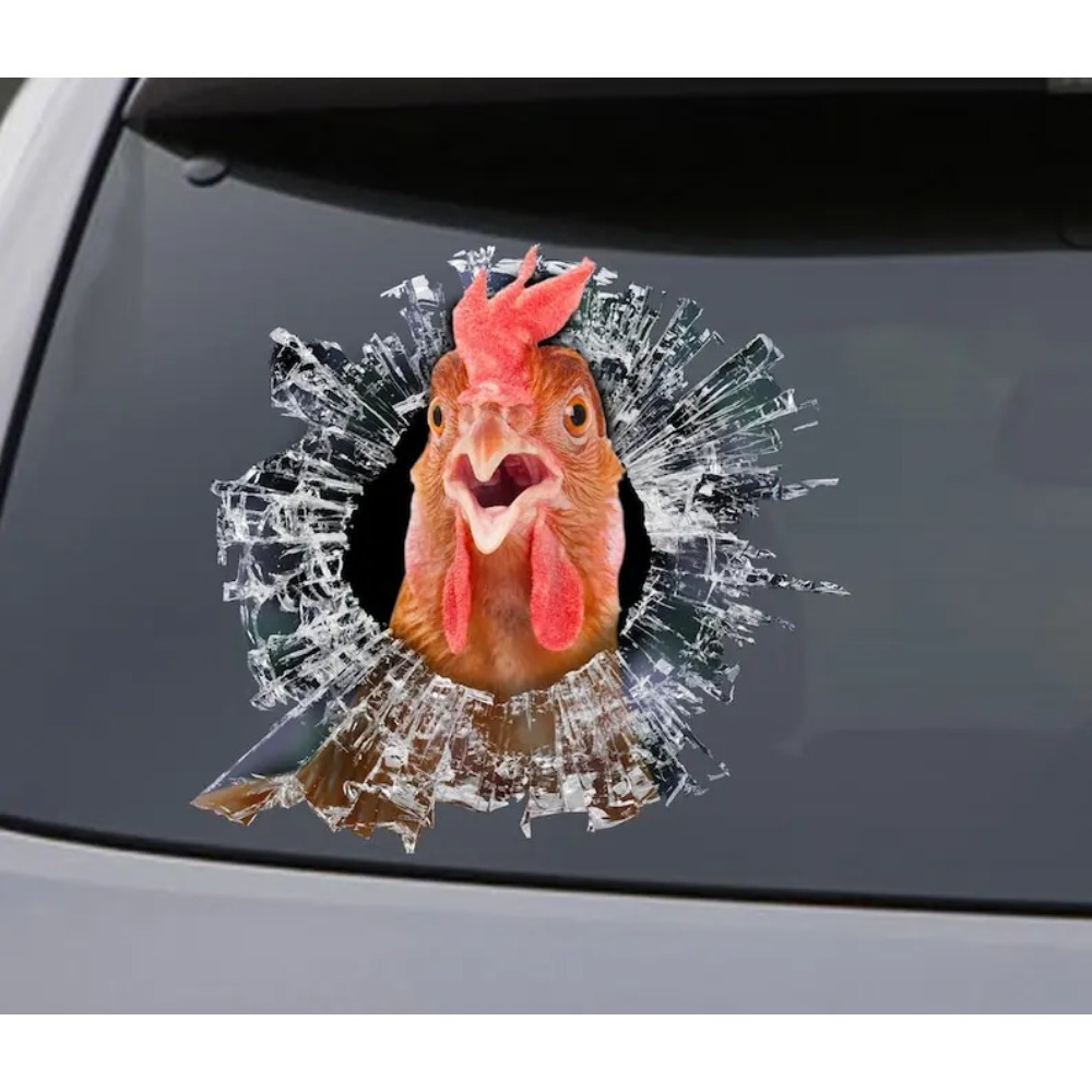 TEMU Vehicle Decals Featuring Funny , Stickers Shaped Like Chickens For