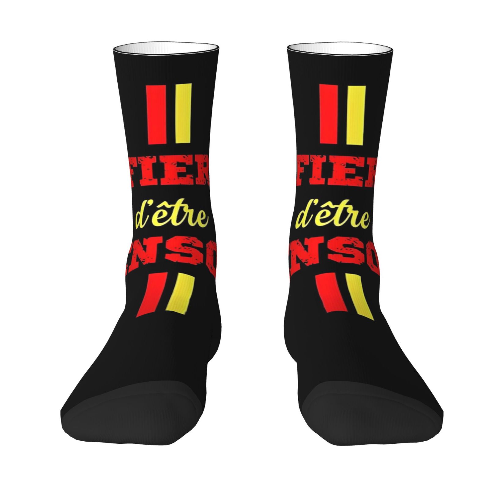 TEMU 1 Paire de Chaussettes Homme Imprimées en 3D, Design Créatif avec Affiche " un Supporter Lensois de Football", Chaussettes Tendance,