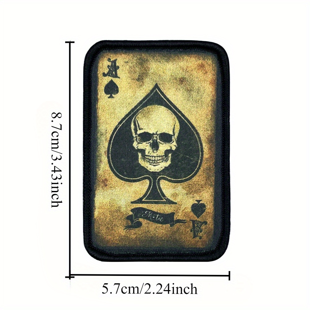 Playing Card Spades A Death Morale Tactical Patch Printed Hook And Loop Patches For Backpack Sticker