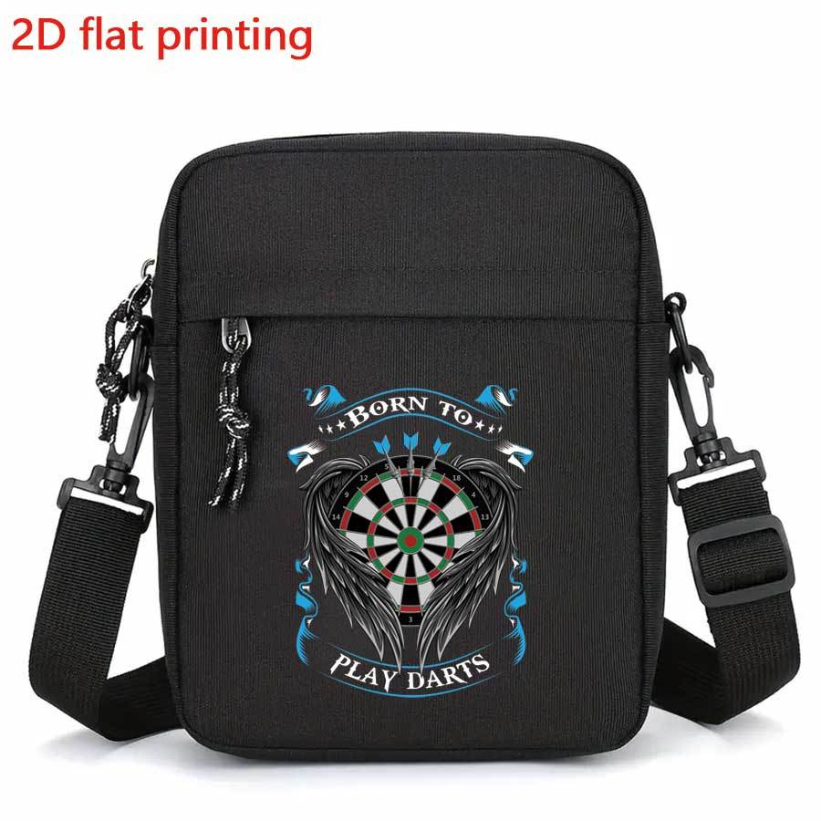 Play Darts Themed Crossbody Bag - Adjustable Strap, Lightweight Oxford Fabric, Multi- For Phone, Keys, Wallet - Casual Outdoor Sports & Daily Bag
