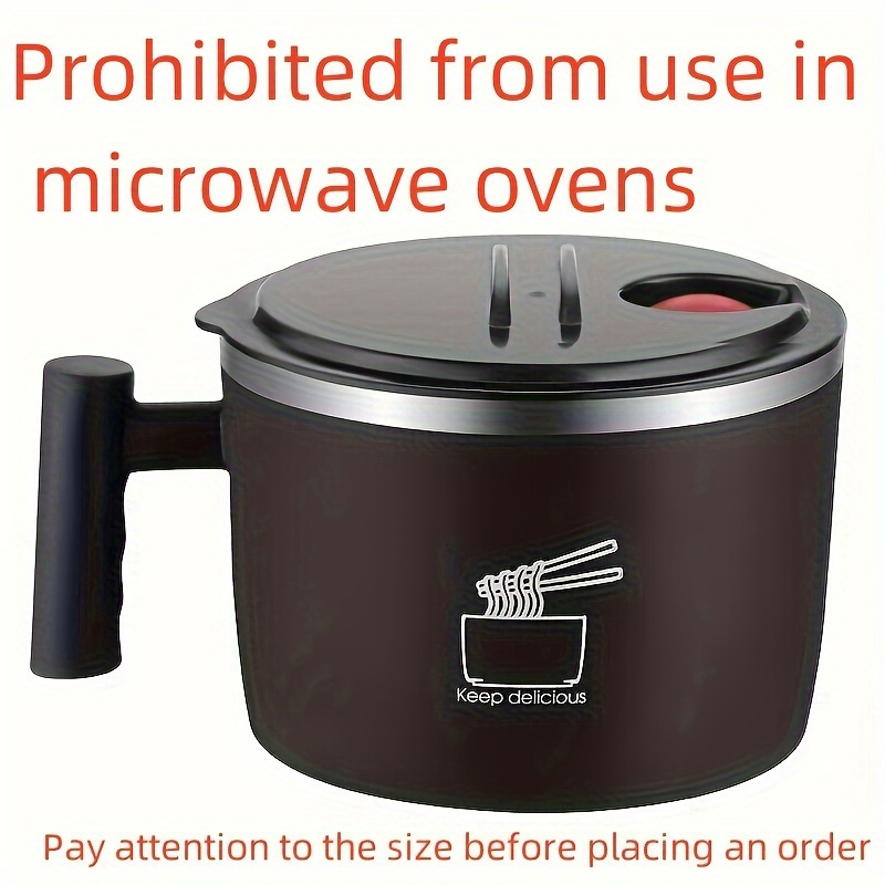 stainless steel insulated bowl instant noodle bowl with lid lunch box portable noodle bowl draining bowl ramen bowl multi functional lunch box lunch container suitable for meals and catering essential for to school Product details 7