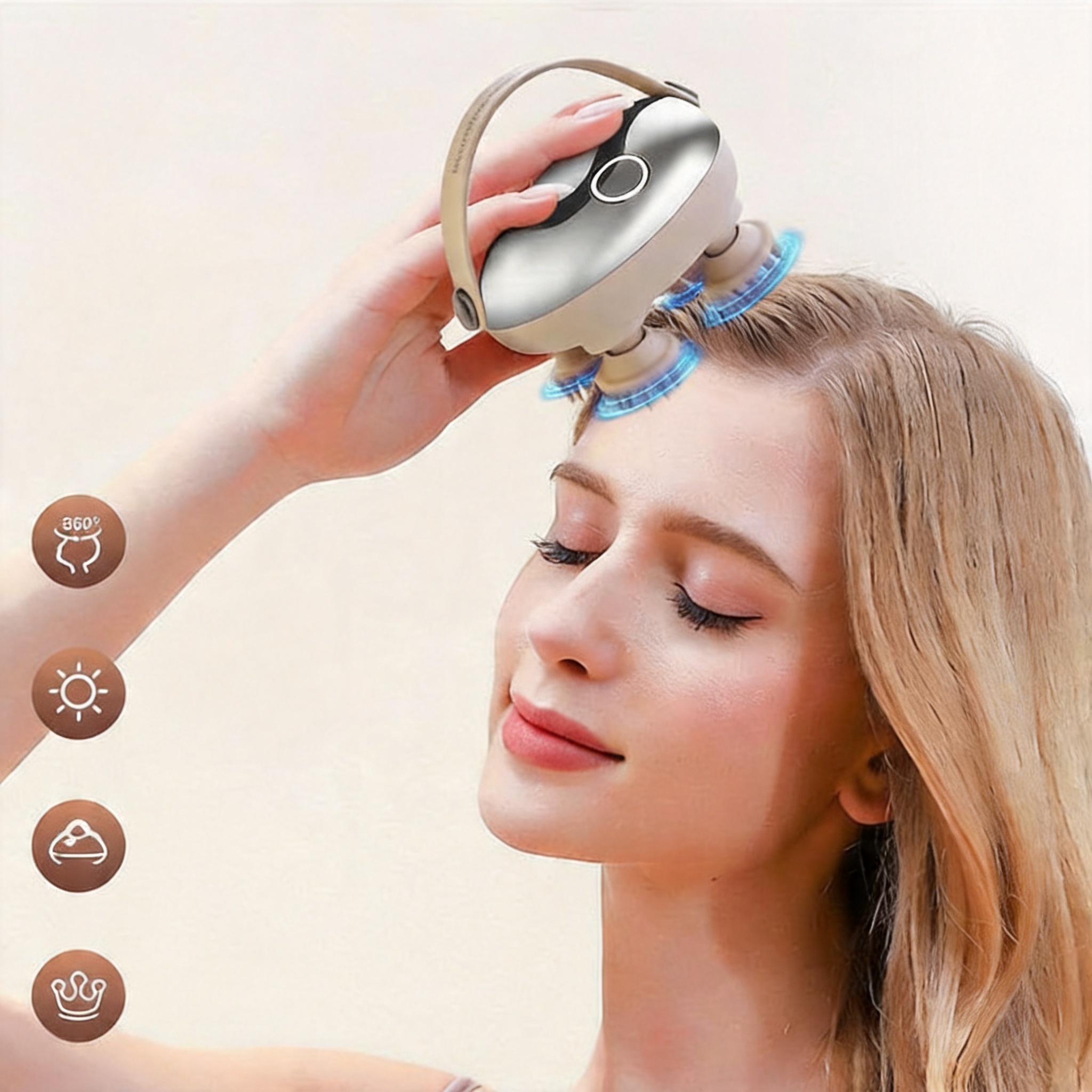 Image of Rotatable Manual Scalp Head Massager, Lightweight And Portable, Perfectly Works On Neck Muscle Relaxation And Scalp Soothing