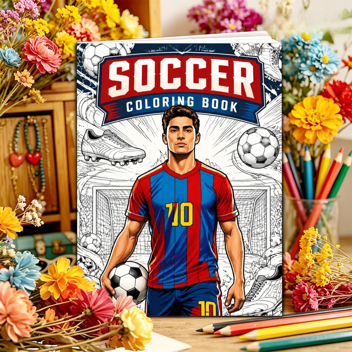 TEMU Fußball Malbuch: Ein kreatives Malbuch, zur , Stressabbau und zur Förderung des künstlerischen Ausdrucks. Ein ideales Geschenk für Geburtstage,