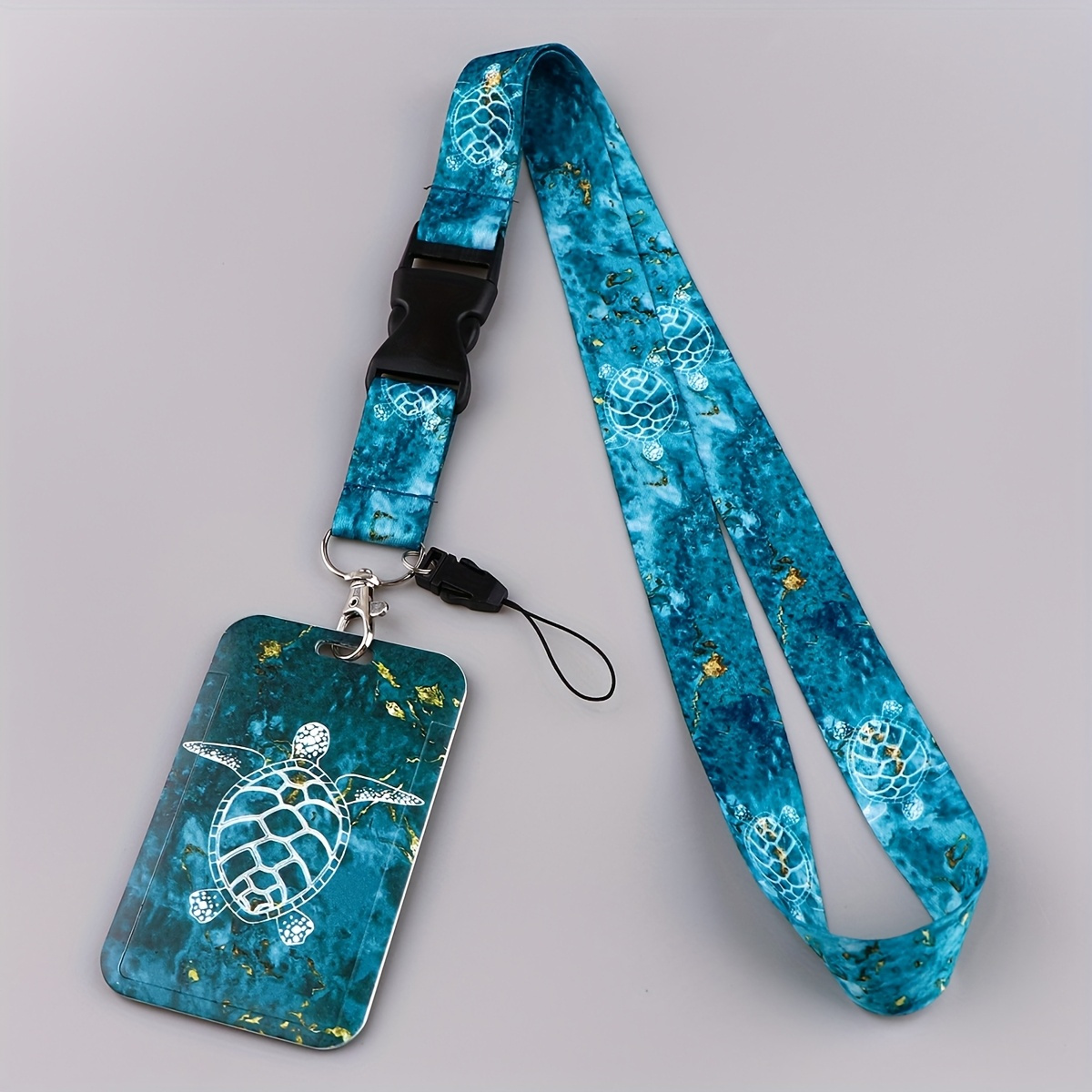 E-shop 2D Meeresschildkröte Polyester Schlüsselband mit , ein süßer Halsband für Handys, ein Kreditkarten- und Passhalter, für Lehrer und Personal, ein