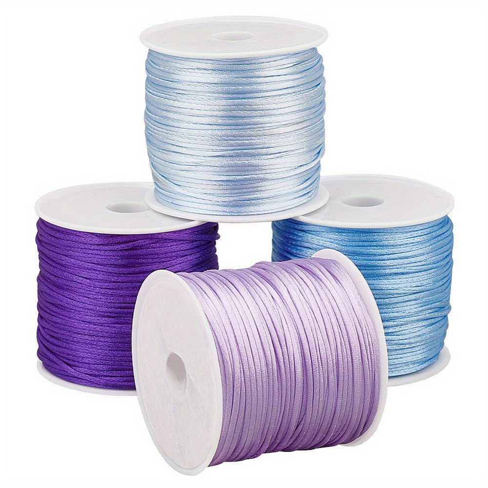 4rolls 32./roll Nylon String 1mm Rattail Satin Cords Beading String Tail Cord Bracelet String Thread For Braid Hair Jewelry Making Crafting Christmas Tree Ornament Beading Cords & Threads