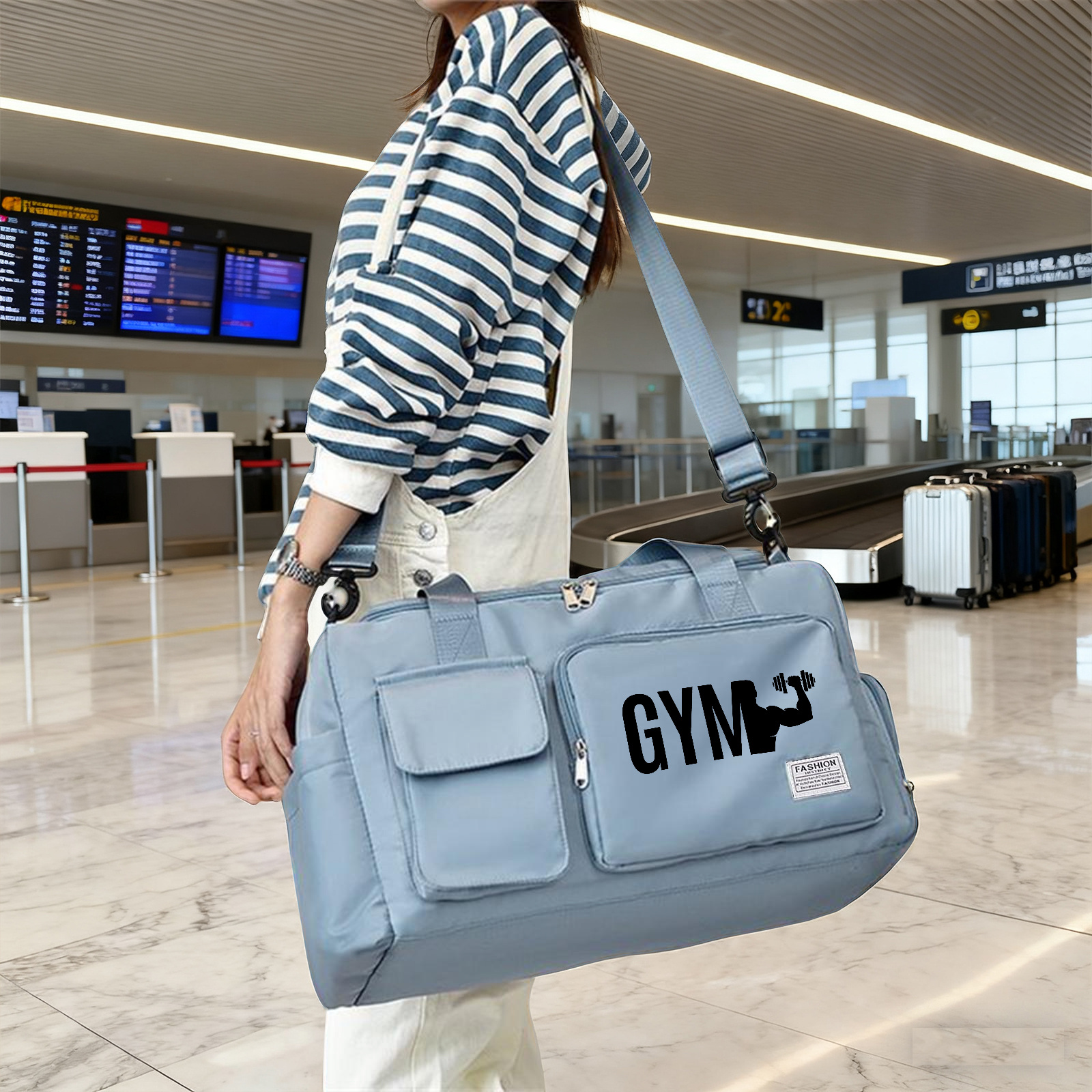 Travel Bag Designed for Fitness Dumbbells, Versatile Duffel Bag And Backpack, Spacious Nylon Travel Bag, Lightweight, Ideal for Gym, Sports, And Overnight Trips