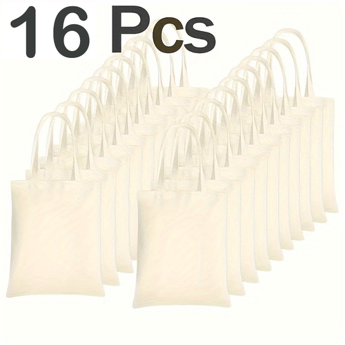 8pcs 16pcs blank tote bags reusable black white for diy crafting developing skills and imagination
