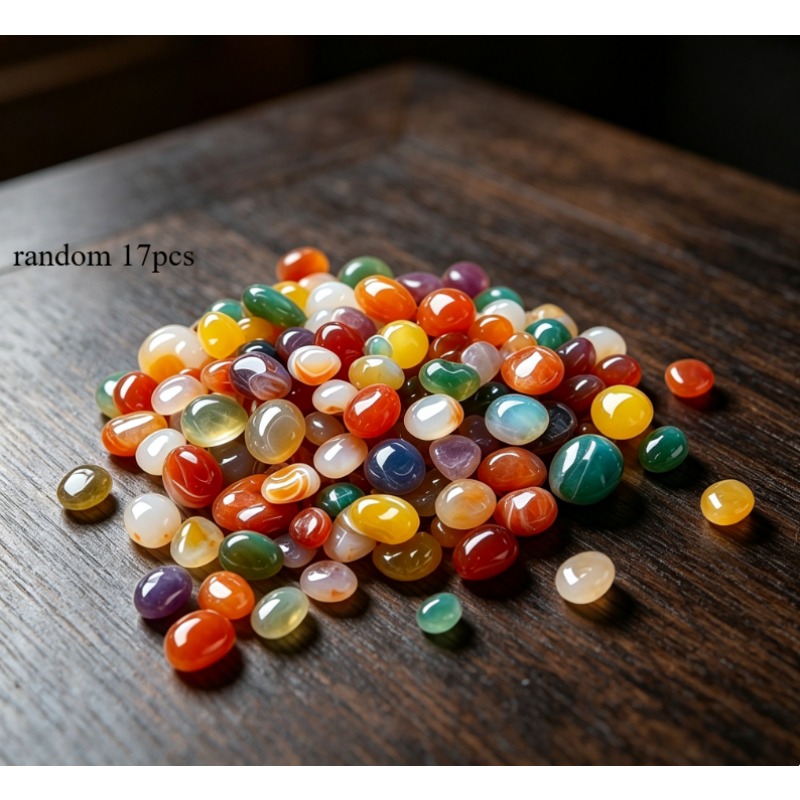 TEMU Ensemble aléatoire de 17 pièces de pierres naturelles faites à , ajouts de bijoux, kit de pierres, décoration de cadeau, décoration