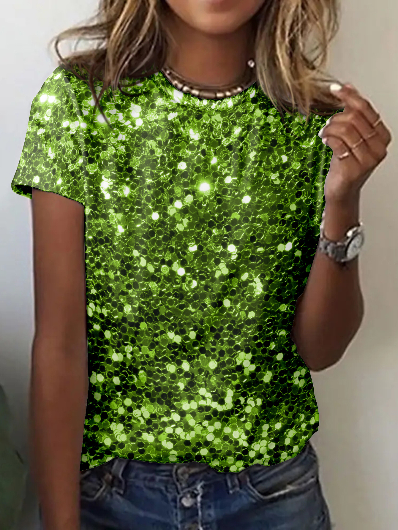 LI - Summer Fashion Womens Tops V Neck Shirt Short Sleeve Blouses Loose Solid Te