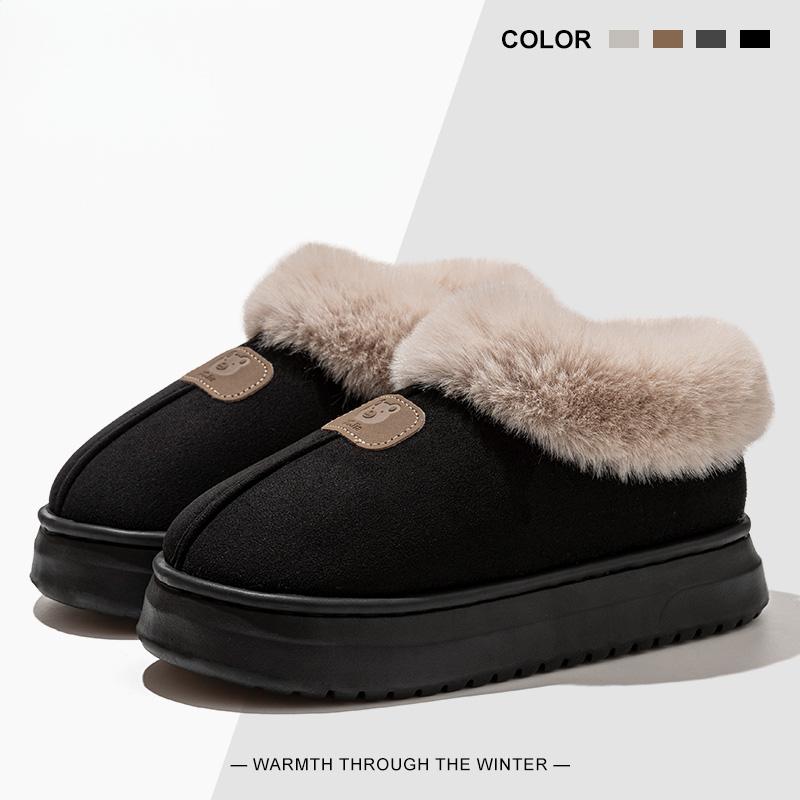TEMU New Simple And Casual Women's Shoes, Autumn/winter High-top Indoor/outdoor Slippers, Thick Sole, Soft, Comfortable, Wear-resistant, Plush-lined,