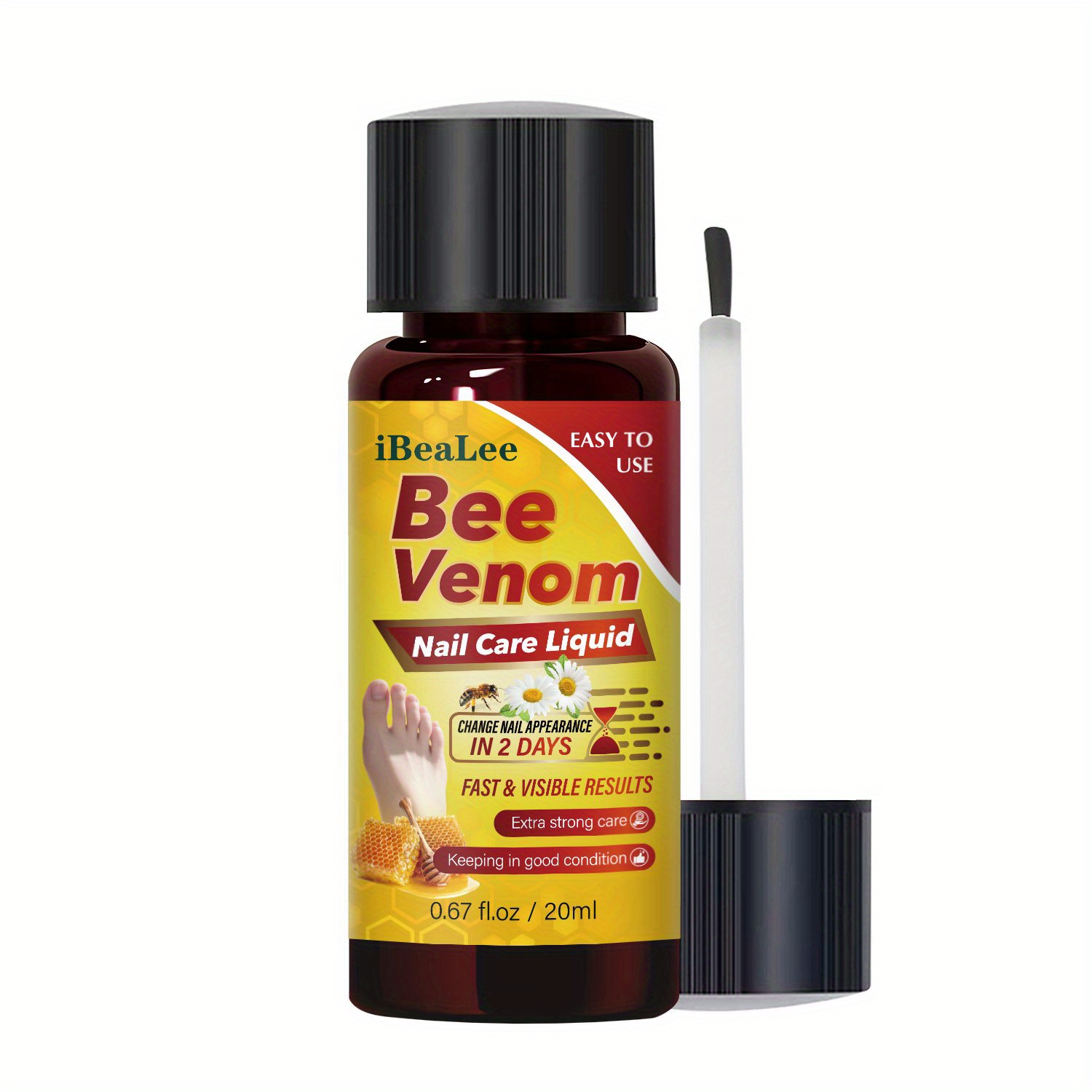Image of Bee Venom Nail Strengthening Liquid - Powerful Nail Solution, Nail And Toe Nail Care - Change Nail , 24 Hours Action - Perfect For Daily Nail Care Routine, Unisex, 20ml/0.67fl.oz