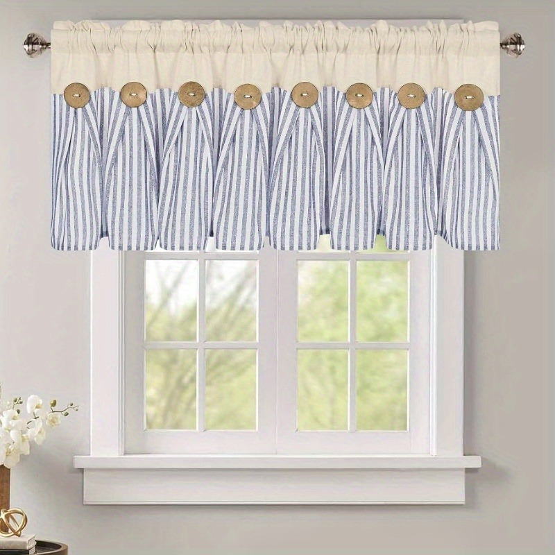 Temu – TEMU 1/2pcs Curtains In , Striped Curtains, Bohemian Style Curtains, Bedroom Living Room Kitchen Bathroom Cafe Striped Curtains, Home Decor.
