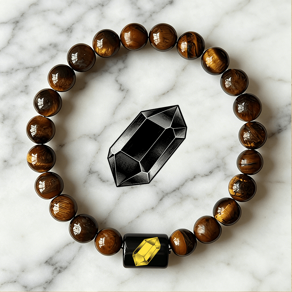 Women's Black Crystal Beaded Minimalist Stretch Bracelet