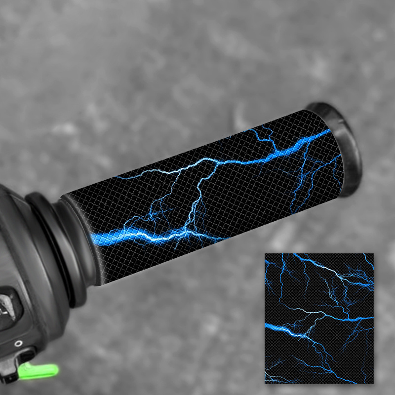 2 bucăți Autocolante pentru Mânere de Motocicletă Lightning, Decalcomanii din Vinil Impermeabile și Antiderapante, Potrivite pentru Biciclete și Scutere Modificate, Potrivire Universală