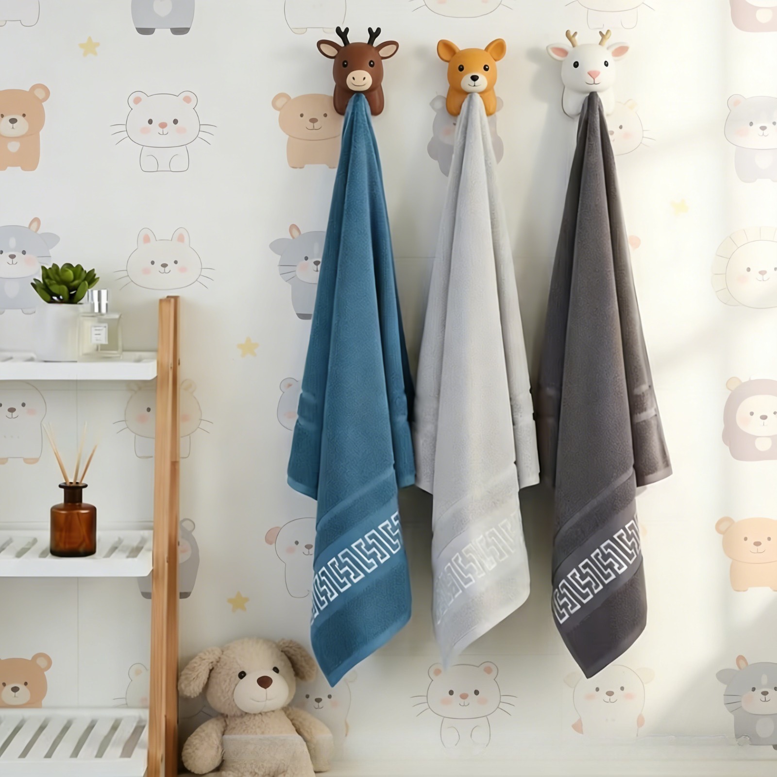 TEMU 3 Microfiber Towels In 3 Assorted Colors, Thick Absorbent Quick Dry Bathroom Hand Towels, Soft Large Decorative Towels For Home, Spa & Gym Use