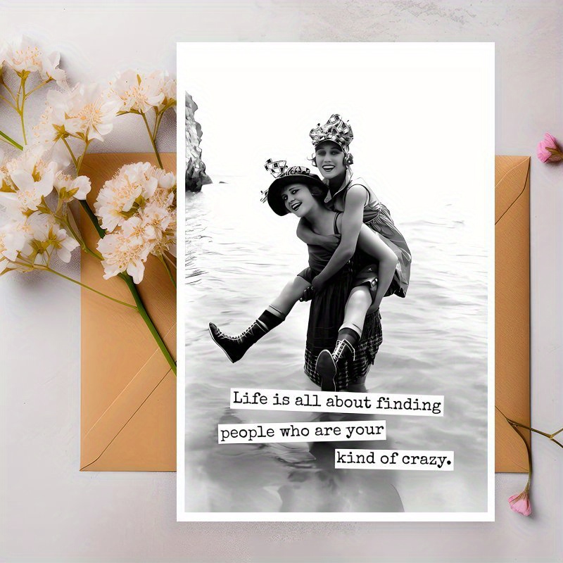 Vintage Photo Birthday Card Suitable For Best Friend - Humorous & Nostalgic Photo Album - High-quality Paper Card For Birthdays, Congratulations, Parties - Gift For Friendship Milestones