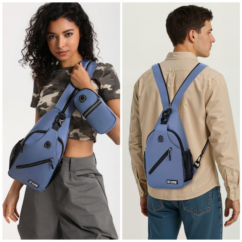 Image of This Versatile 2-in-1 Sling Bag Adjusted From A Crossbody Style To A Backpack. It Features A Reflective Strip And A Pocket For Your Phone, Making It Perfect For Travel, Hiking, And Everyday Use