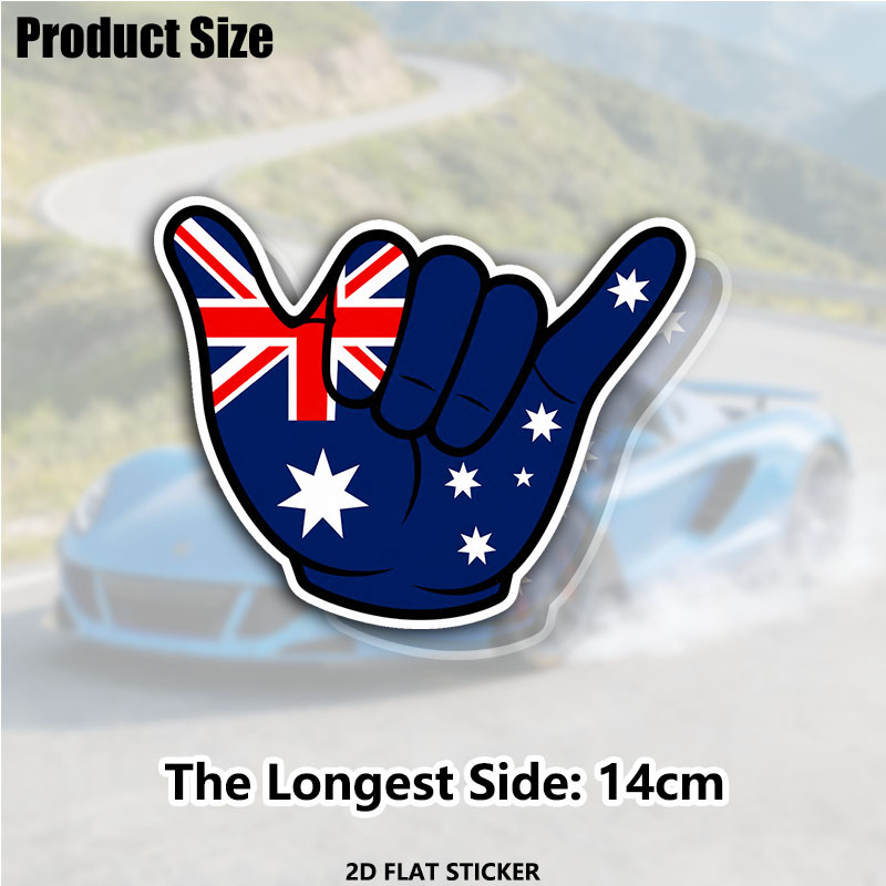 TEMU 2pcs 5.5inch Australian Flag Hand Car Sticker, For Cars Trucks Windows Laptops Water Bottles Tumblers Helmets Coolers, Waterproof Vinyl Decal,