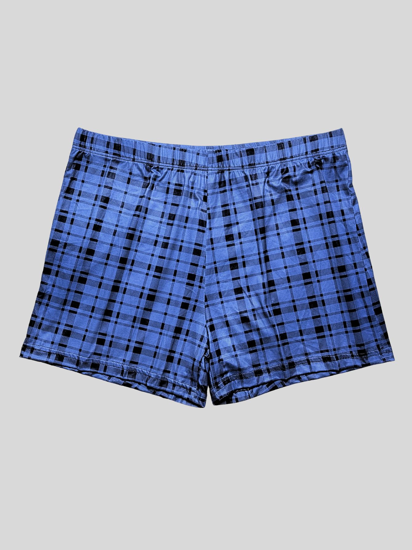 4pcs Random Men's Plaid Pattern Lounge Shorts