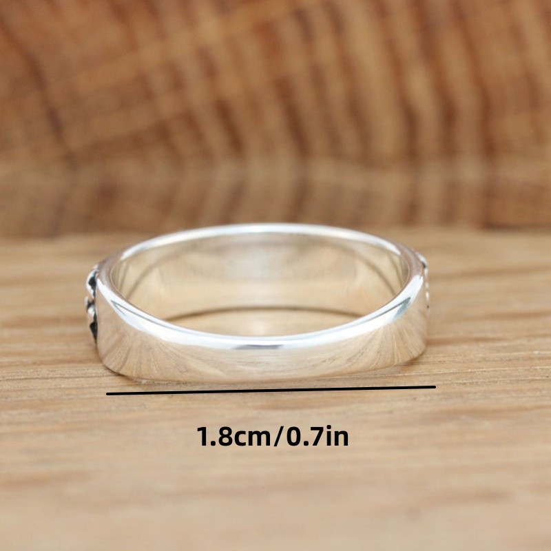 925 Pure Silvery Vintage Floral Leaf Women's Ring