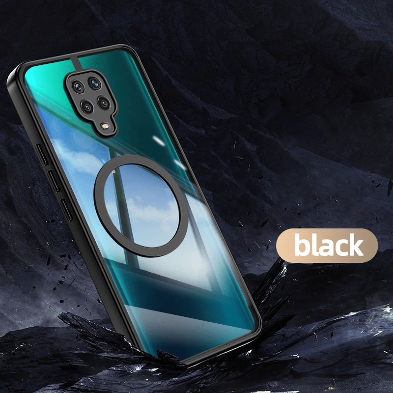 TEMU Phone Case: Compatible With Xiaomi Redmi Note 9s/ Note 9 Pro 4g/ Note 9 Shockproof Phone Case Magnetic Casing Transparent Acrylic Cover Camera