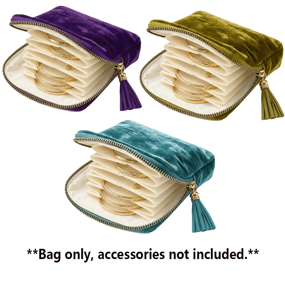 TEMU 3pcs Velvet Travel Jewelry Pouches, Portable Zipper Jewelry Storage Bags With Dust-resistant Design, Cases For Rings, Earrings, Bracelets, And