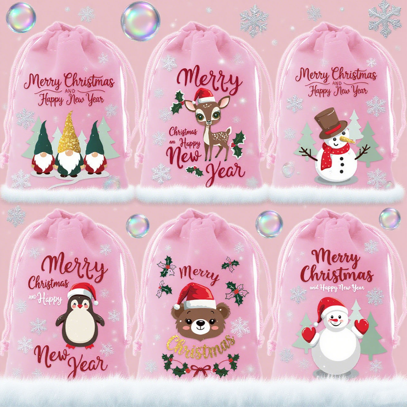 gift for her him set of 12 festive gift storage bags featuring   cartoon designs made of   of linen and   for christmas eve gifts party decorations countdown blind box bags
