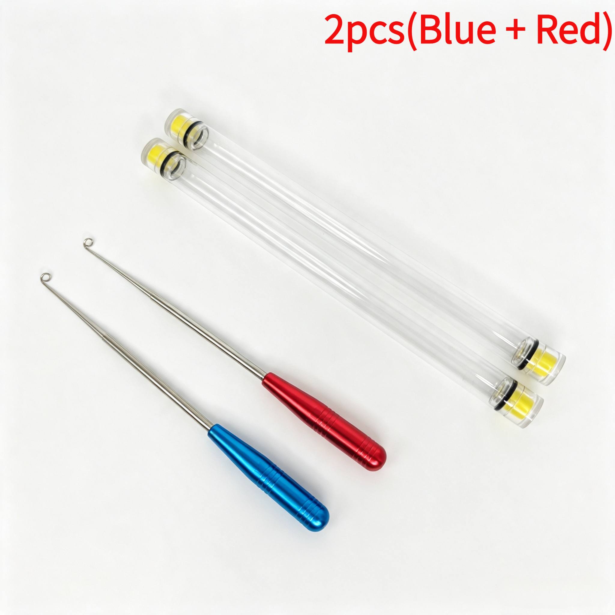 TEMU 2 Pack Stainless Hook Remover, Portable Deep Throat Unhooking Tool For Blind Hooks, Ergonomic Handle Fishing Hook Extractor With Transparent