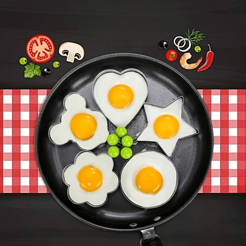 2pcs Set Random Style Egg Molds - Non-Stick Stainless Steel, Heart... product image 5