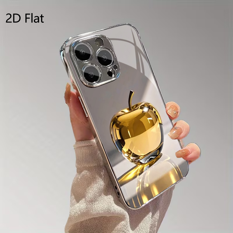 TEMU Phone Case: 2d Gilded Crystal Pattern With Premium Electroplated Glass , Compatible With Iphone 16, 16 Plus, 16 Pro, 16 Pro Max, Iphone 17, 17
