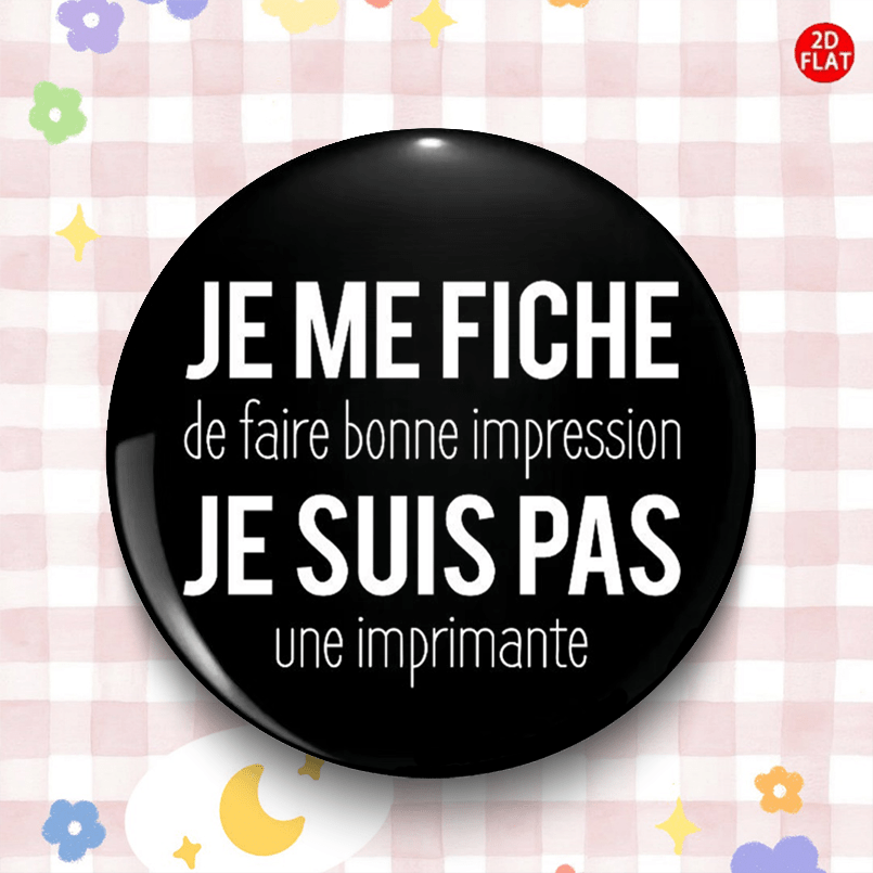 TEMU [2D PLAT] Je n'ai pas de mal à une impression, Broche/Pin/Badge de mode , Parfait pour les jeans, les vêtements, les sacs à dos et les chapeaux,