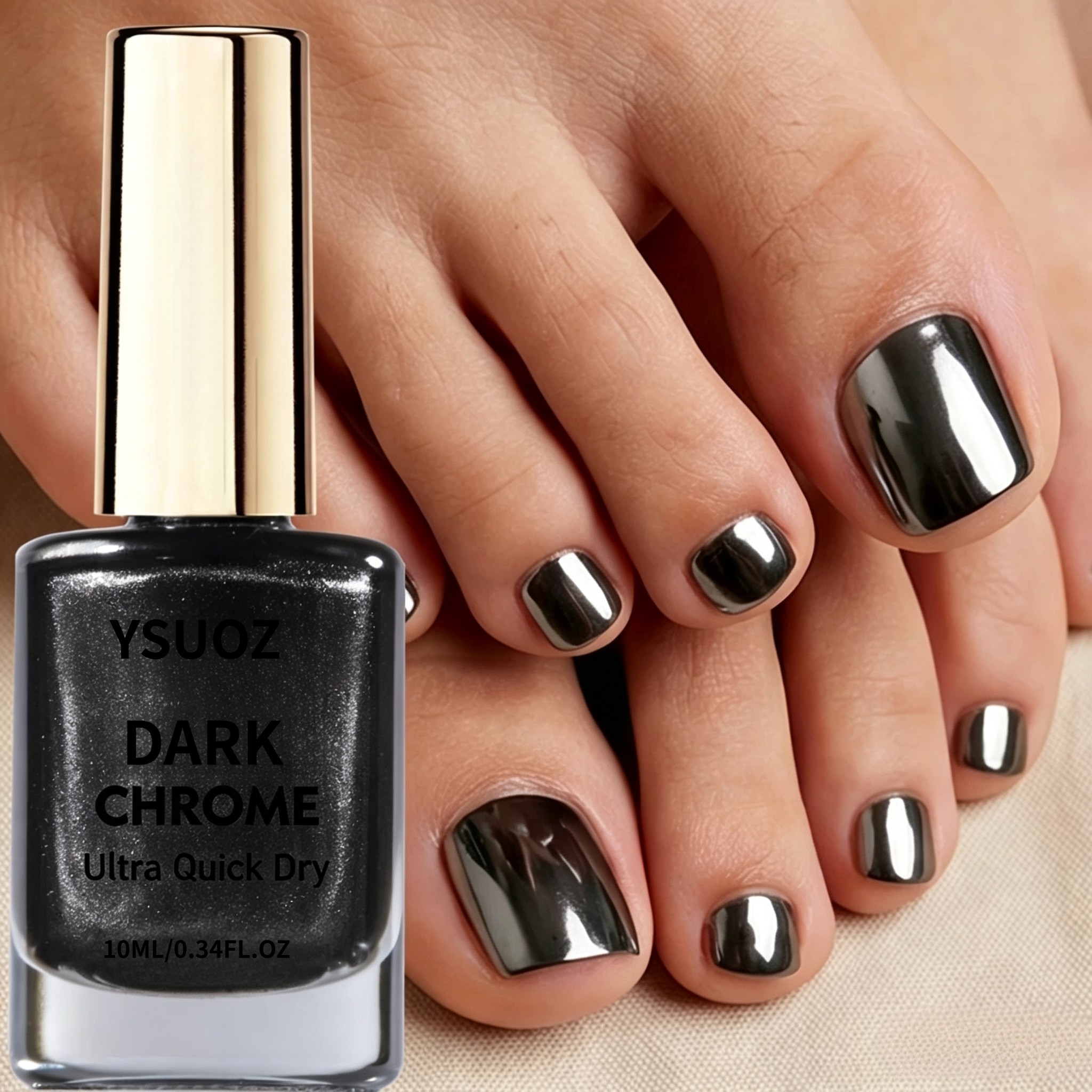Image of Summer Mirror Chrome Nail Polish 12ml, Glossy Texture, Natural Quick-dry. Suitable For Minimalist Daily, Punk Y2k, Party Nail Styles