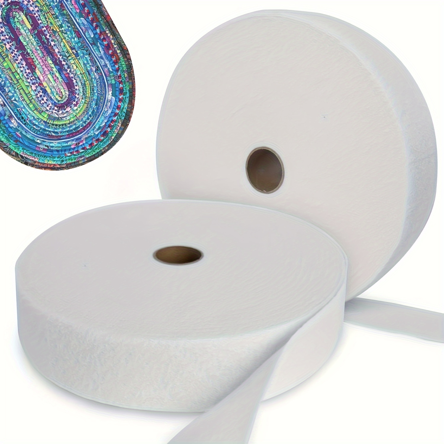 E-shop Weiße Vliesrolle für Jelly-Roll-Teppiche, Bastelarbeiten - Weich, Scherbar & Verstärktes Material - 2 1/4 Zoll X 50 Yards - für DIY Geflochtene