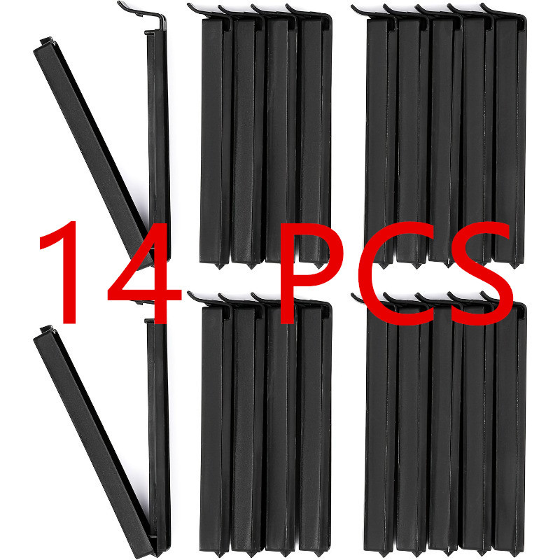 Image of 14pcs Black Plastic Bag Clips - 4.33 Inches Long, Durable Food Storage Sealing Clips, Keeping Freshness And Organization, Ideal For Home And Restaurant Use