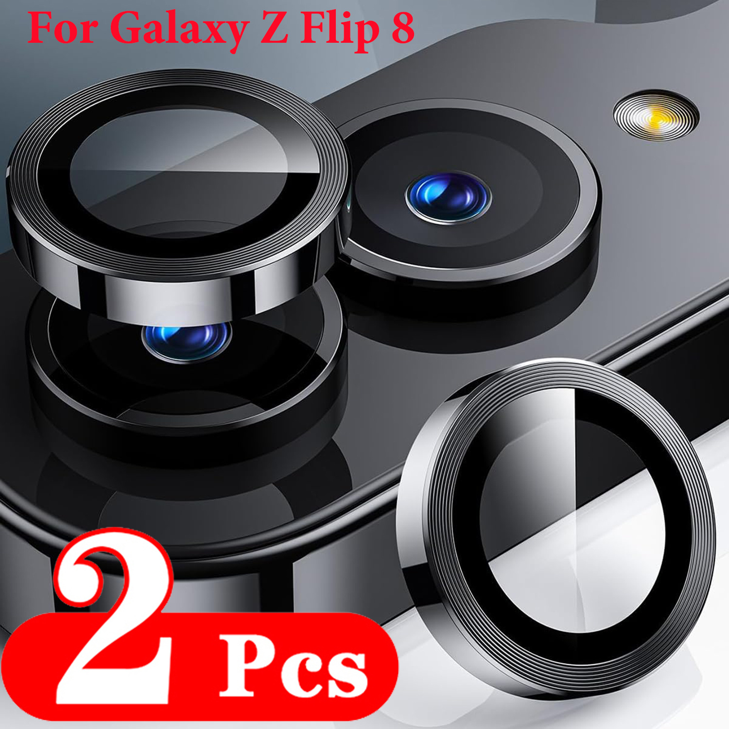 TEMU 2 Pack For Z Fold 8 Camera Lens Protector Black Tempered Glass Lens Film Anti-fall Lens Guard For Galaxy Z Fold 8 Lens Protector