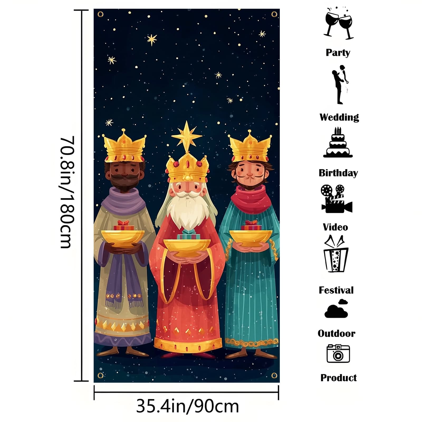 TEMU Banner de Puerta 2D , Banner de Puerta de Impresión 2D 1 pieza, Felpudo de Navidad de para de , Decoración de Puerta Interior y Exterior,