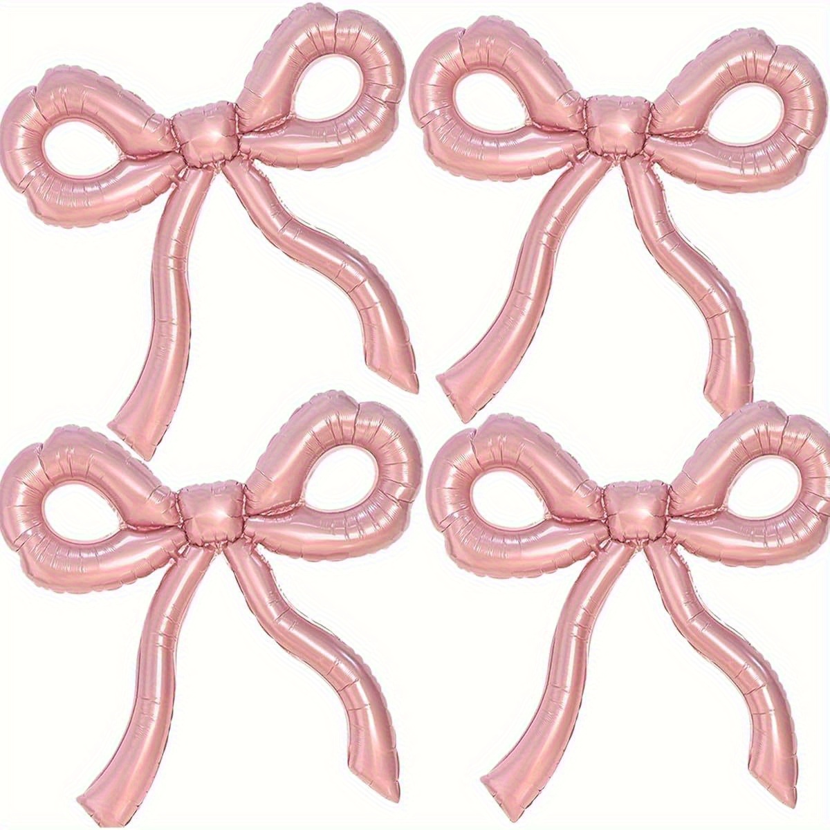 TEMU 4pcs Pink Bow Balloons - Perfect For Birthdays, Weddings, , Graduation Ceremonies, Anniversaries, Home Garden Decoration, Home Decoration, Party
