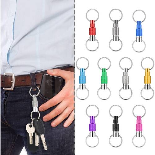 10 pack detachable quick release keychain split ring set for bag purse belt outdoor gear backpack additions metal key rings for keys wallets and travel essentials