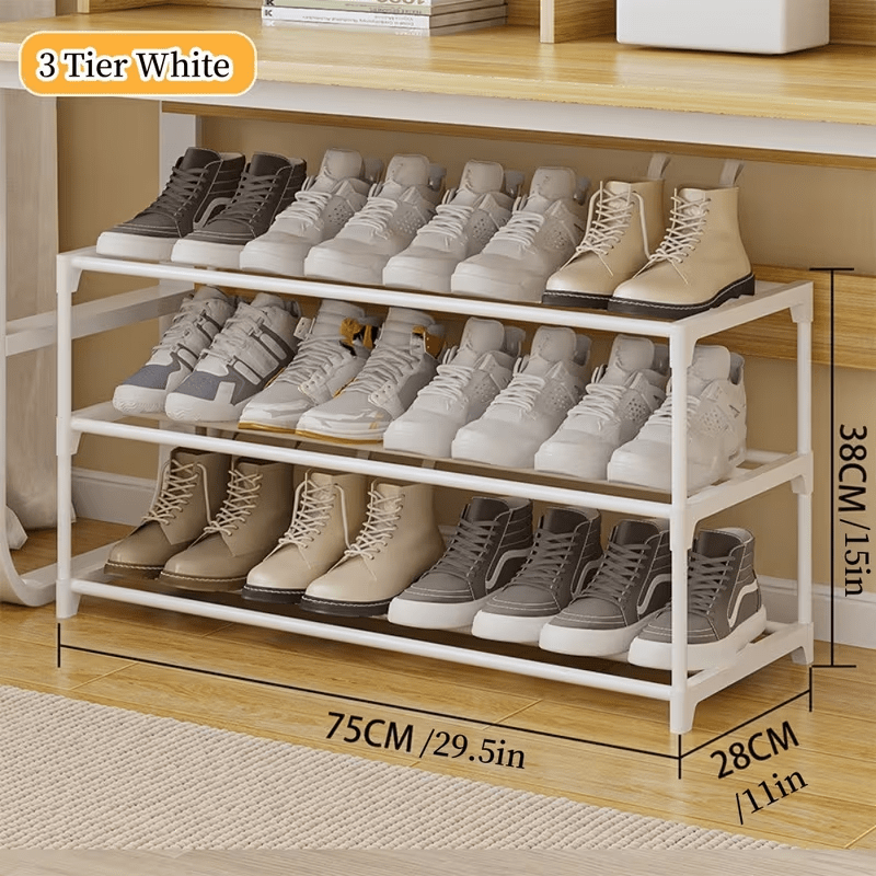 TEMU Triple-layer Space-saving Shoe Rack, Multi-functional Shoe Organizer, And Home Footwear, Large Capacity Garage Shoe Rack Suitable For , Bedrooms, And Corridors