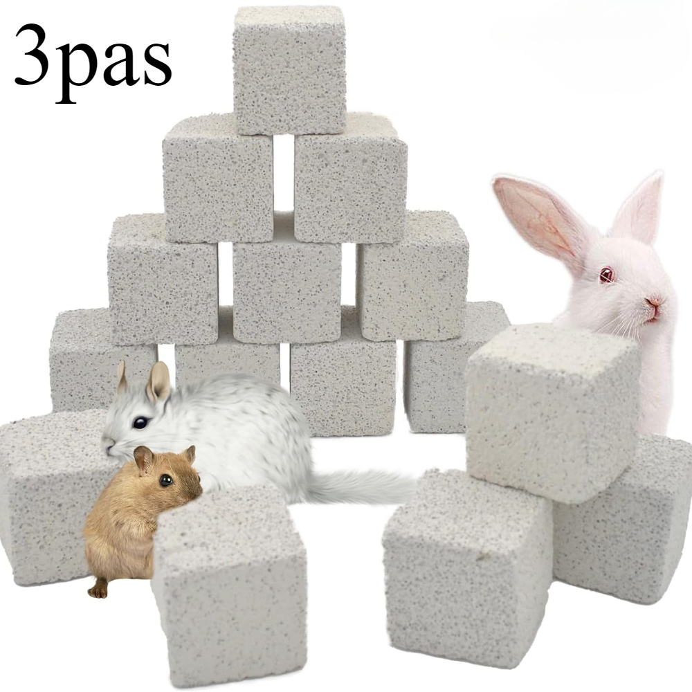 3pcs Hamster Rabbit Chew Grinding Block Small Animal Molar Stone Hamster High Molar Toy - Suitable For , Guinea Pigs, Rats, Rabbits, And Other Small Pet Molar Toys