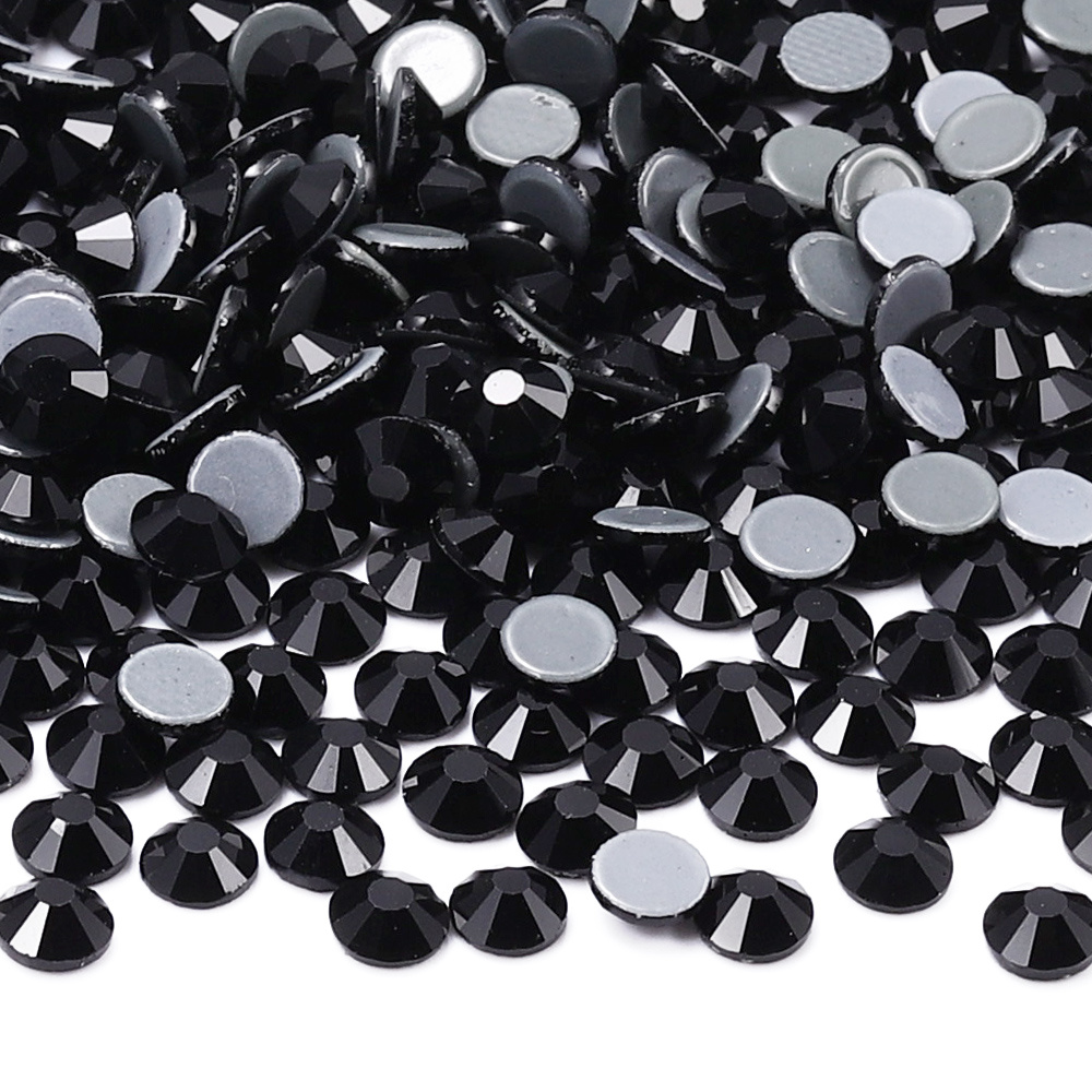 TEMU 4,6-4,8 mm meerkleurige glaskristal hotfix strass steentjes met platte achterkant, opstrijkbare steentjes voor doe-het-zelf nagelkunst, stof en
