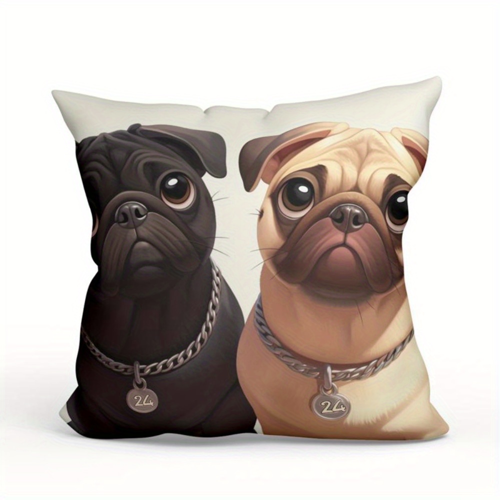 almohada perro pug collar cadena 17 x 17 Temu Spain
