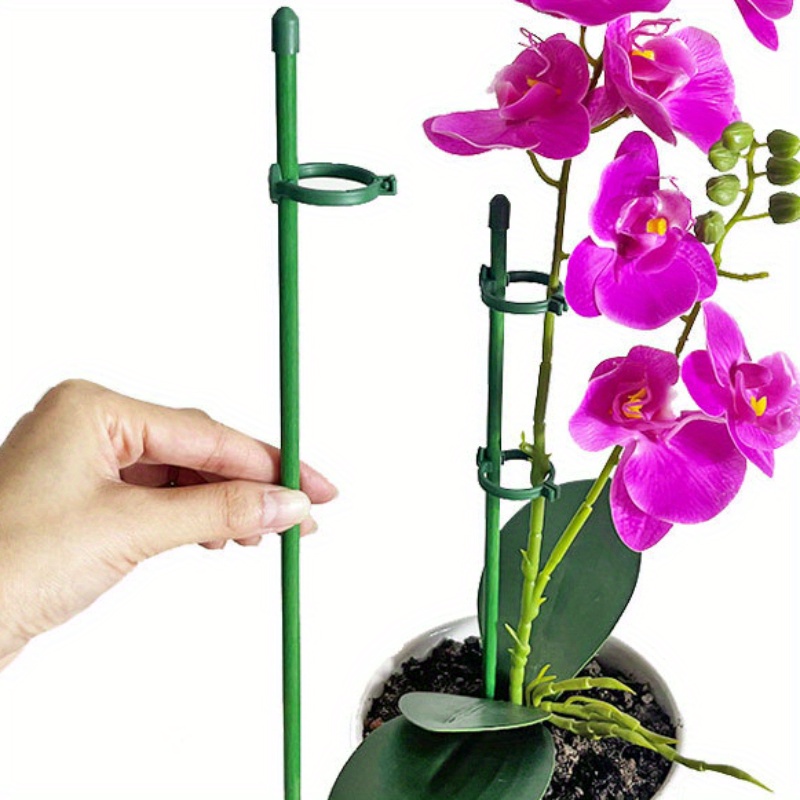 

Lot de 5 tiges de soutien pour plantes d'orchidées, tiges de jardin en plastique réglables avec 10 clips de fixation, tiges de soutien pour Phalaenopsis pour les plantes grimpantes