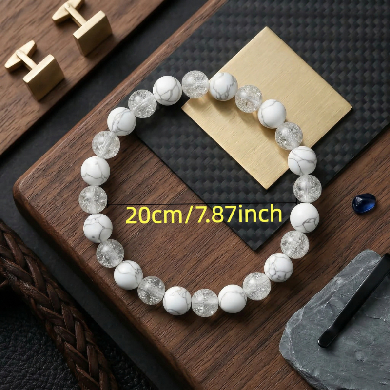 4pcs Beaded Bracelet Set, Chinese Style Layered Bangles