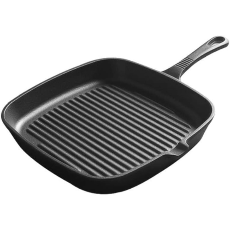 1pc cast   non stick steak grill frying pan saucepan for kitchen cooking compatible with gas and induction cookers   and versatile use without power details 0