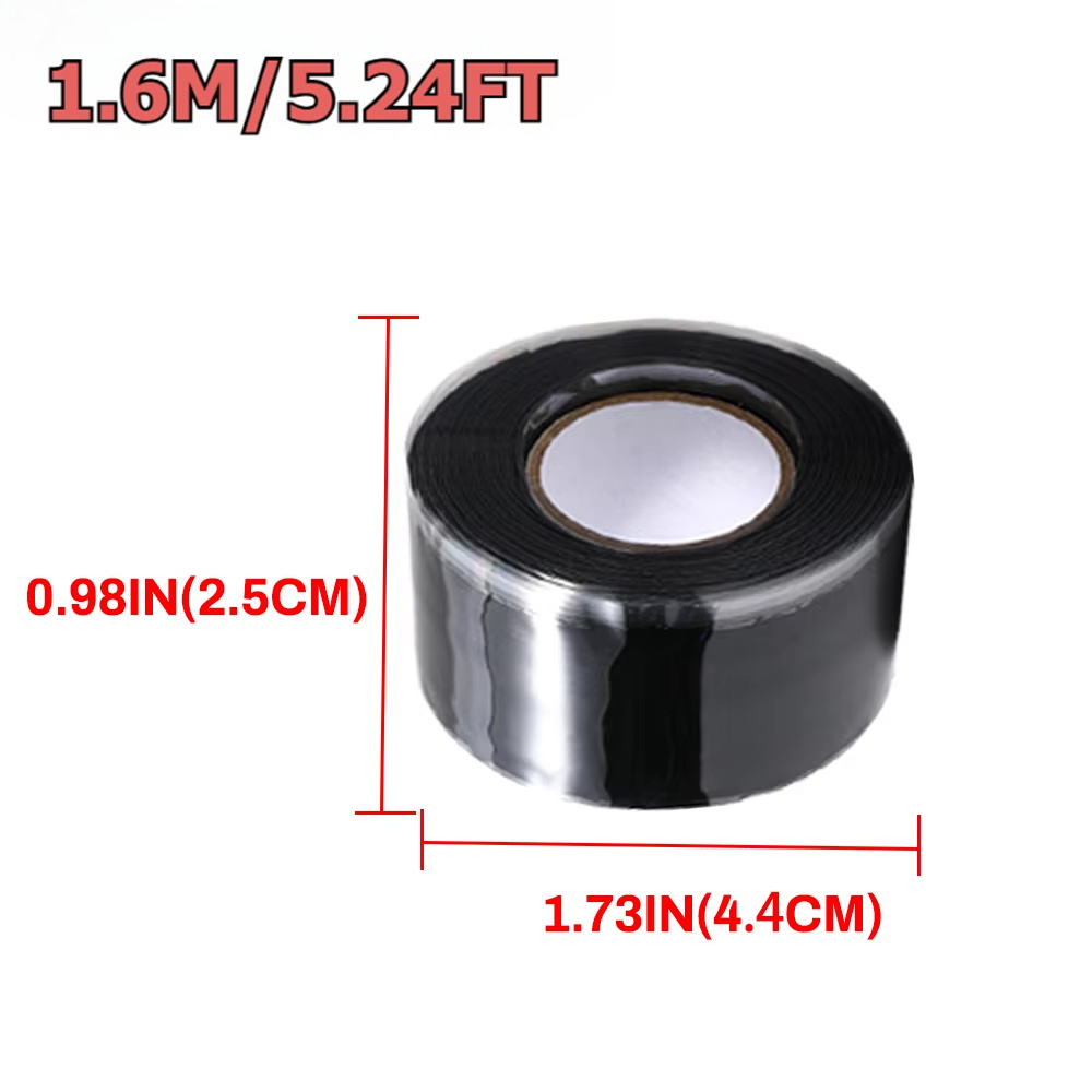 TEMU 1.6m Self Fusing Silicone Tape, Pipe Repair Tape For Hose, Plumbing, Cable Wrapping, Emergency Leak Repair And Sealing