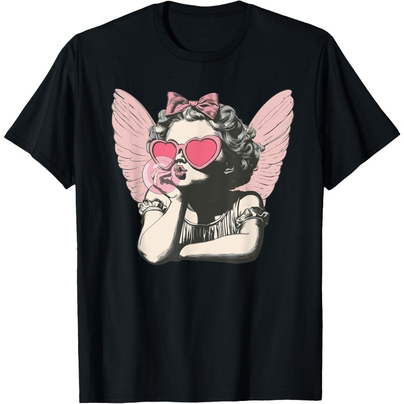 

Retro Cupid Valentine Day Cute Vintage Cupid Blowing -shirt