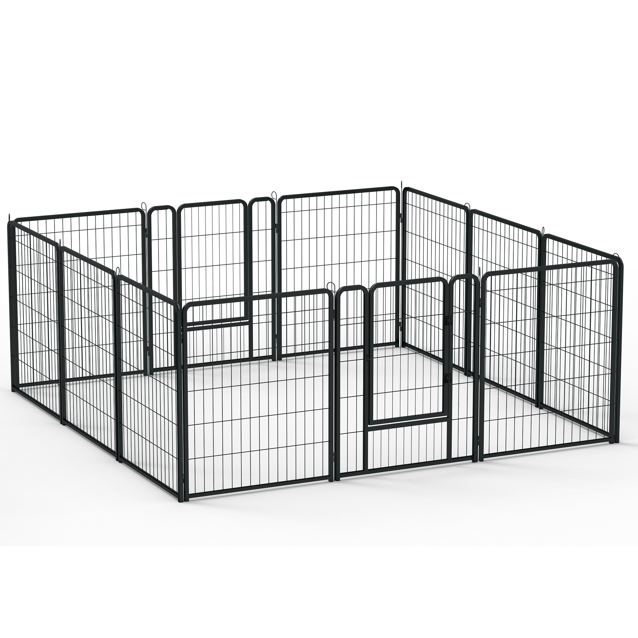 12pcs Puppy Run, Foldable Enclosure, Animal Playpen 80cm High Playpen Puppy With Door For Dogs, Rabbits, Small Animals, Cats