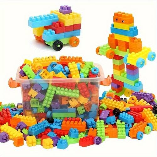 100pcs childrens toy building block set educational toys block toy assembly and insertion gifts for boys or girls suitable for halloween christmas easter and birthday parties party gift random color
