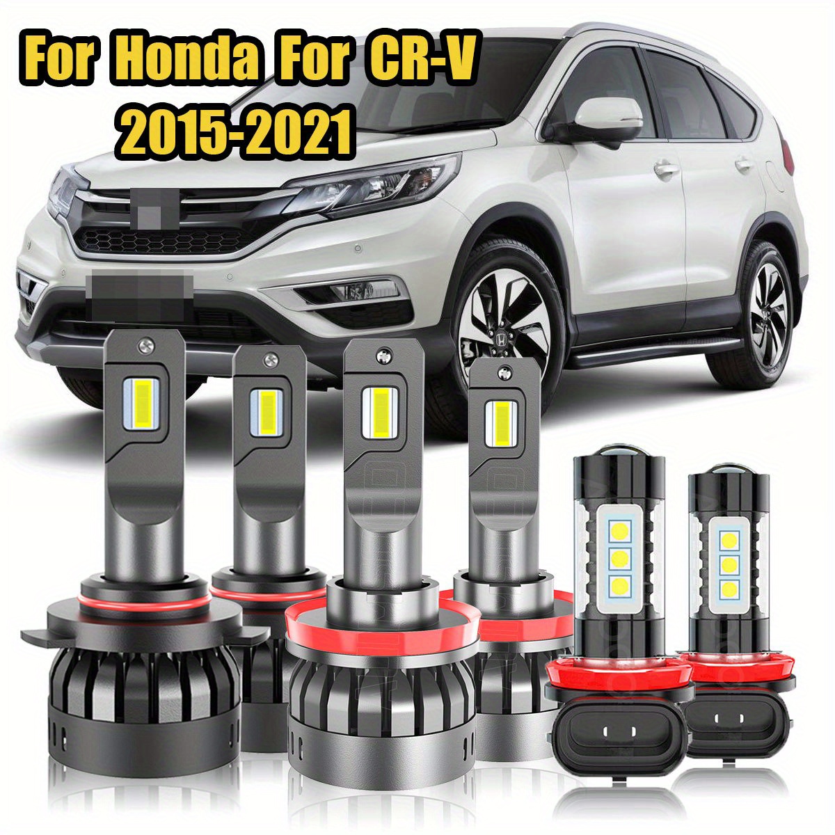 

Honda For 2015-2021 6x Led Automotive Headlight Low & Fog Bulbs, 9005 H11 H11 6x Headlamp Bulbs Fan, -free Installation